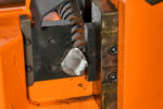 Industrial hydraulic rebar cutter slicing thick reinforcement bar